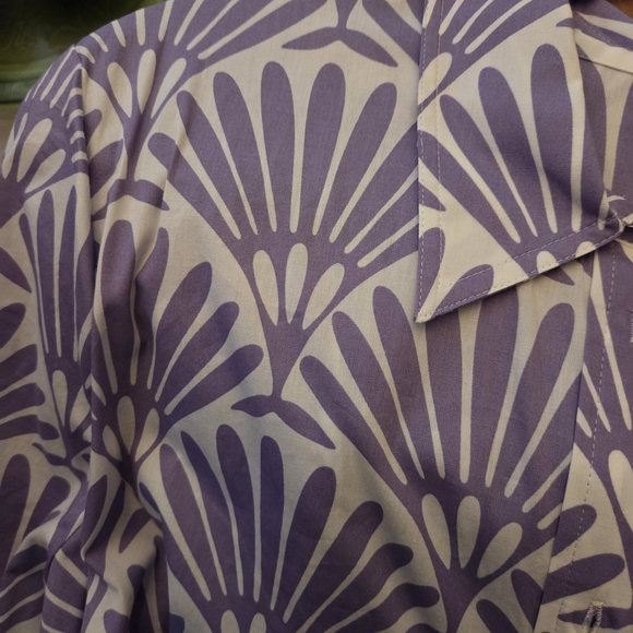 Boden Amy Print Long Sleeve Stretch Cotton Shirtdress - Size 16-18R - Picture 6 of 8